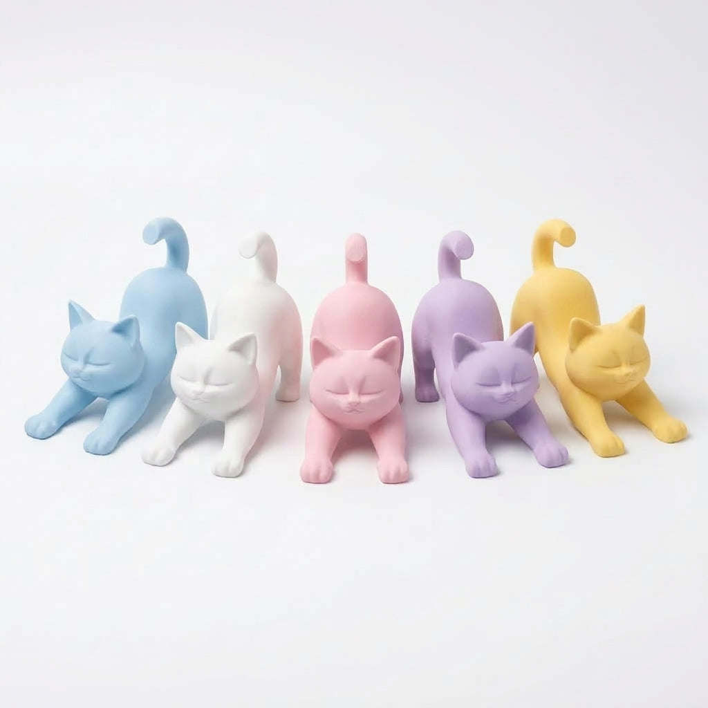 Cute Cat Shape Phone Holder, 3D Printed Desktop Stand For Smartphone, Creative Desk Decor & Organizer