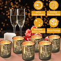 24 Pack Mercury Glass Votive Candle Holders, Gold Silver Speckled Tealight Candle Cups For Wedding, Party, Table Centerpiece Decor