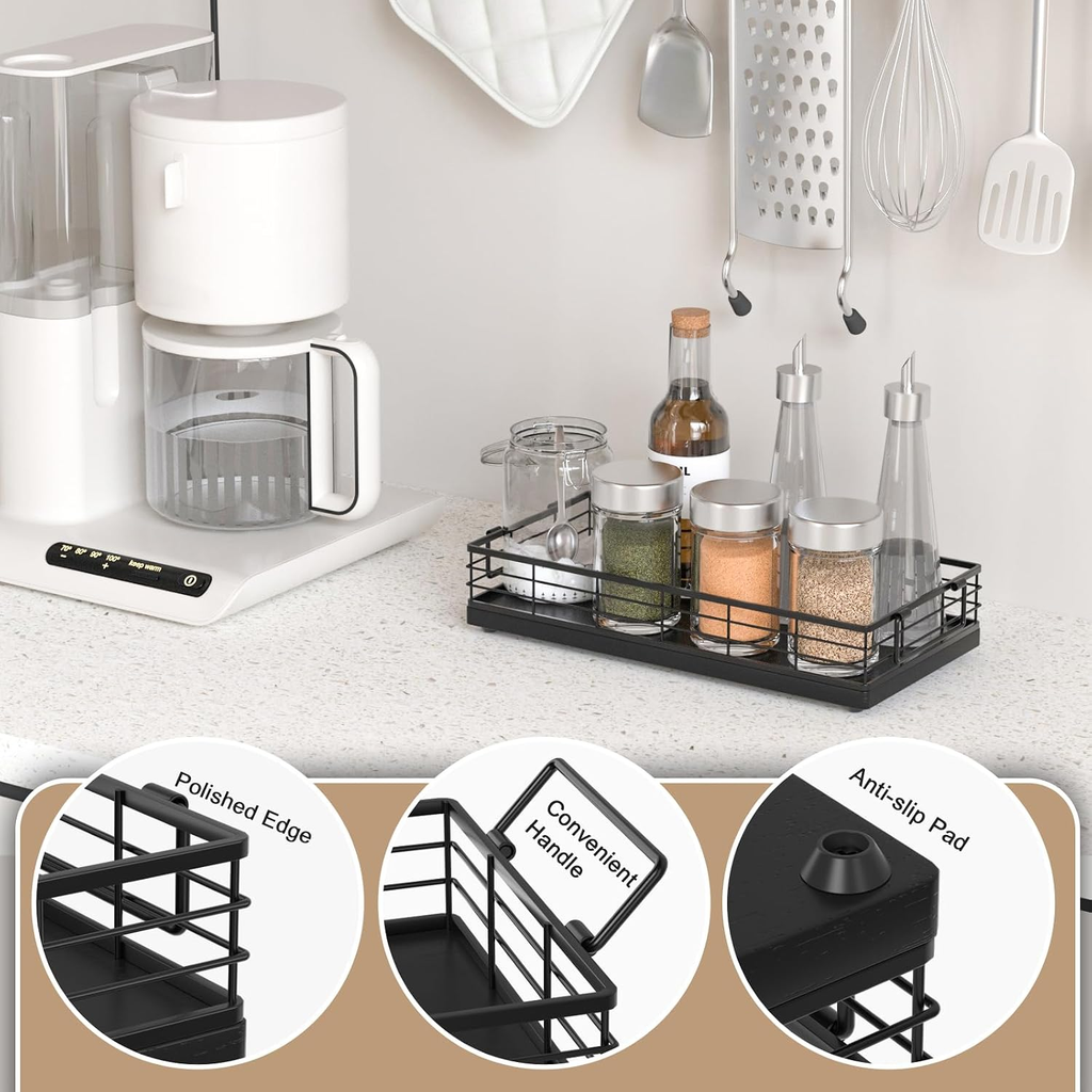 Toilet Paper Basket, 13 Inch Bathroom Toilet Tank Basket With Handles Black