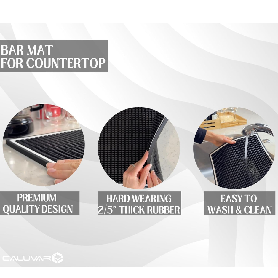 Coffee Bar Mat For Countertop White Frame  Silicone Espresso Machine Mat, Non-Slip Corner Coffee Bar And Brew Maker Pad, Modern Kitchen Barista Accessories, Dirty Soda Bar Supplies