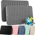 2 PACK  Dish Drying Mat For Kitchen Rack Waterproof Sink Placemats  Bar Accessories Holder  Home Dining Decor