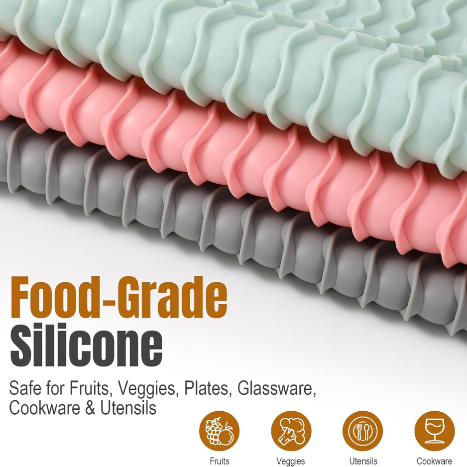 2 PACK  Dish Drying Mat For Kitchen Rack Waterproof Sink Placemats  Bar Accessories Holder  Home Dining Decor
