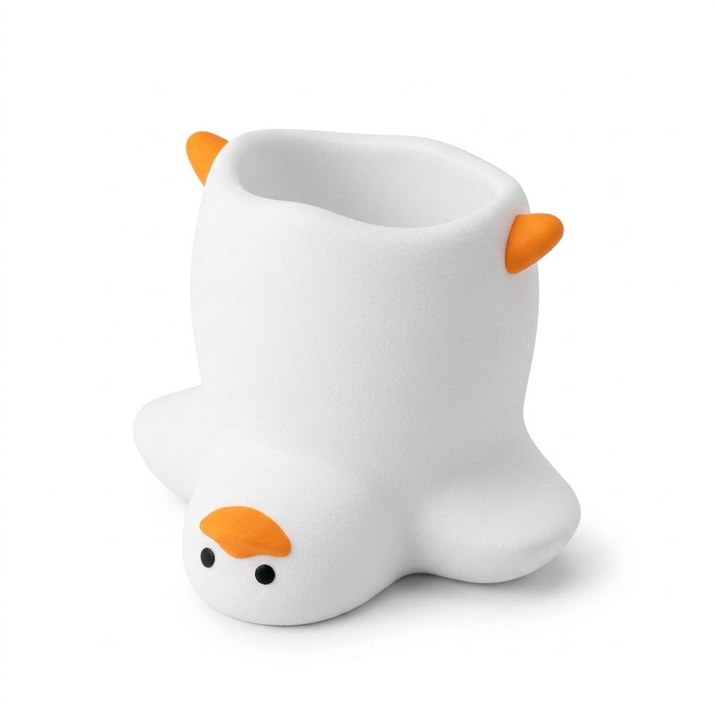 Funny Duck Shape Pen Holder, 3D Printed Desk Organizer For Pens Makeup Brushes And Small Accessories