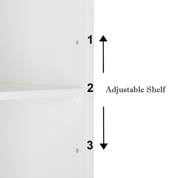 Single Door Mirror Indoor Bathroom Wall Mounted Cabinet Shelf White
