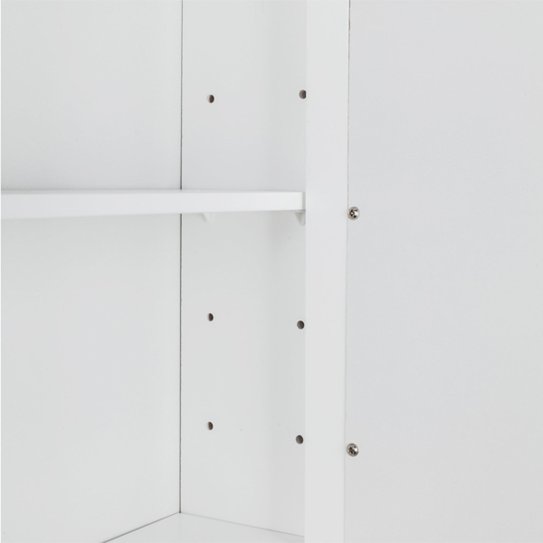 Single Door Mirror Indoor Bathroom Wall Mounted Cabinet Shelf White